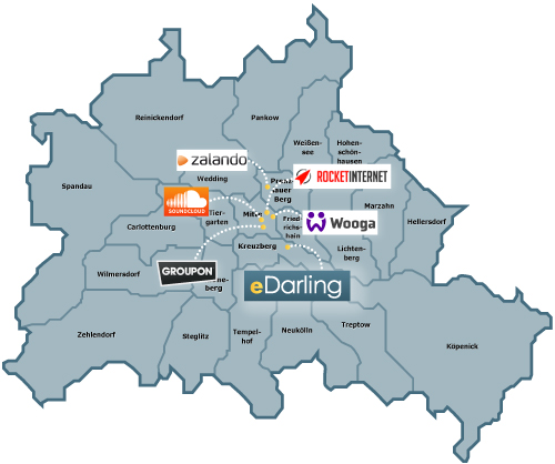 Mapa startupů v Berlíně